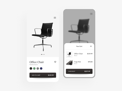 Cart UI app cart chair checkout furniture ui uiux