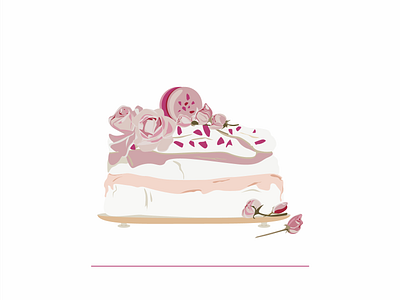 Air meringue with rose adobe illustrator deserts design food illustrations graphic design illustration menu vector