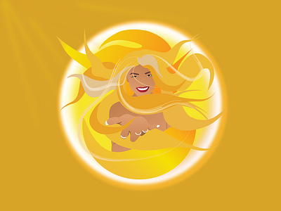 Sun woman adobe illustrator design illustration vector woman