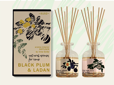 Illustrations and packaging design for interior aroma adobe illustrator aroma candle branding design diffuser illustration interior fragrances package packaging vector