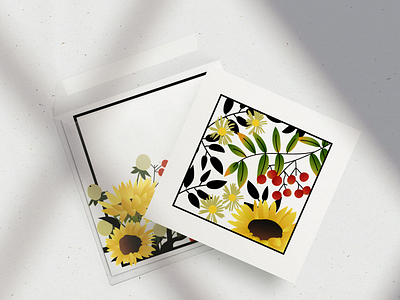 Botanical illustration for postcards adobe illustrator botanic botany design illustration patterns postcard vector