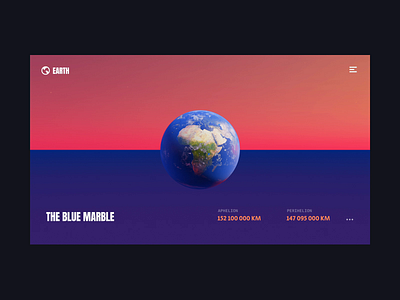 Earth animation app blender blue flat illustration ux wantline web web design