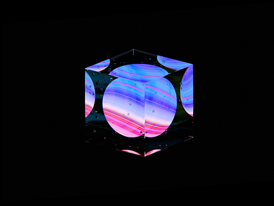 Newrender 3d art abstract blender circle cube glass light material render wantline