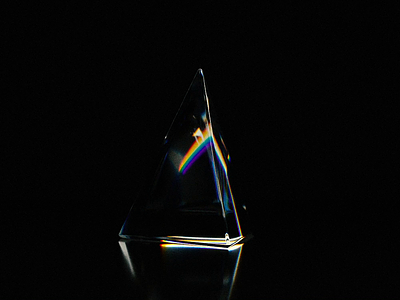 Triangular prism 3d art aniamtion blender clean glass lightning rainbow