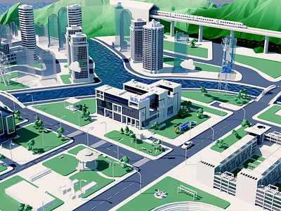 Asiainfo Virtual city 3d art ar bigdata blender city clean unity virtual visualization vr