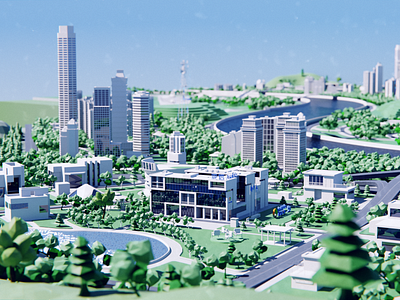 AsiaInfo 5G City blender blender3d city hometown illustration