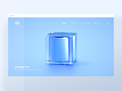 AI Design 4 0 Scenes 02 3d aidesign asiainfo blender blue clean cube glass illustration web webdesign