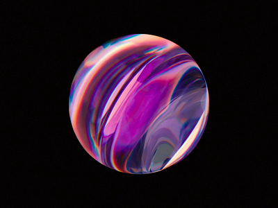 Optical glass ball 2 3d animation 3d art abstract blender glassy gradient gradient color illustration liquid optics transmission wantline
