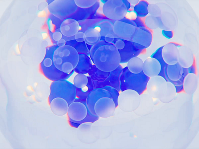 Rhythmic particle animation-final 3d art abstract balls blender blue circle glass glassy icon illustration lights purple wantline water