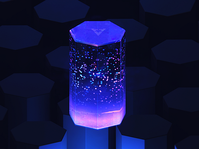 HYPERVIEW-Hexagon data box 3d art bigdata blender blue branding clean cube data hexagon illustration logo particle wantline