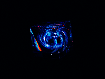 Cube-galaxy-51 3d animation 3d art blackhole blender blue galaxy glassy icon illustration octane particle wantline