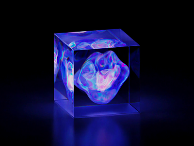 Energy box 3d abstract animation blender cube energy glass gradient illustration transmission wantline