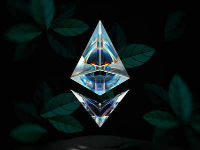 ETH100-002 3d abstract blender diamond eth ethereum glass gradient graphic design vuesax wantline