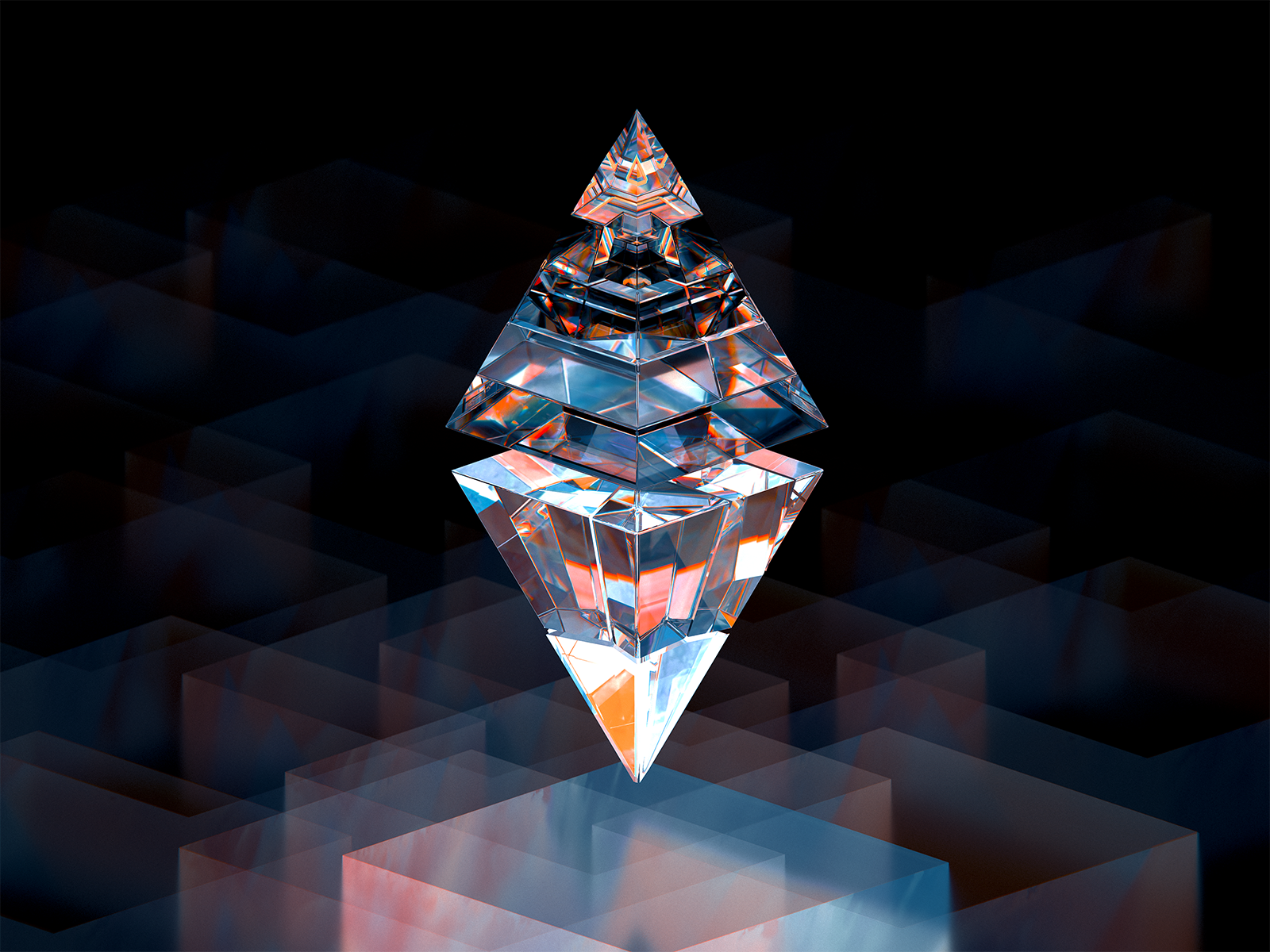 ETH100-009 3d abstract adventure blender btc cryptal eth ethereum glass glossy illustration nft nfts transmission wantline