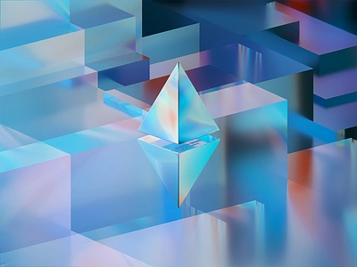 ETH100-#065 3d blender blue branding btc clean crypto eth ethereum illustration nft nfts wantline