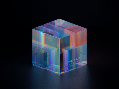Multivariate Cube #001 3d blender clean cube glass glossy icon illustration nft transmission wantline