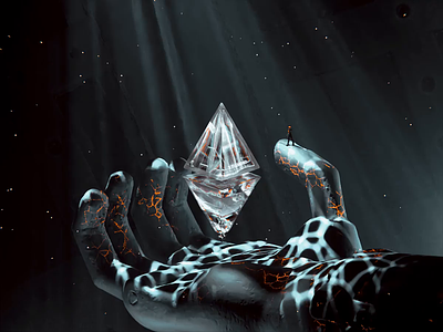 $DIAMOND-ETH 3d animation blender diamond epic eth glass hand illustration nft wantline