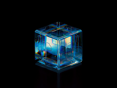 Relic Cube2 3d abstract animation blender blue branding clean cube geometry glass glossy illustration relic wantline
