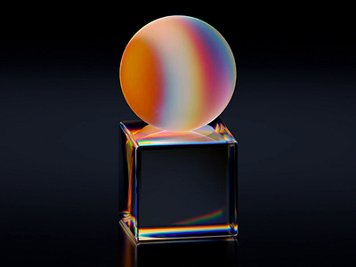Multivariate Cube #328 3d abstract animation blender cube glass illustration motion graphics nft sphere transmission wantline