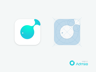 Admire and Fish-Icon design app apple clean fish geometry icon identity ios iphone logo mac simple