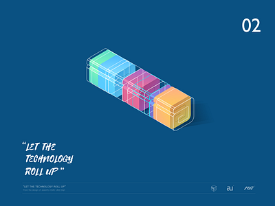 “Let The Technology Roll Up”-02 asiainfo flat illustration pop roll technology up