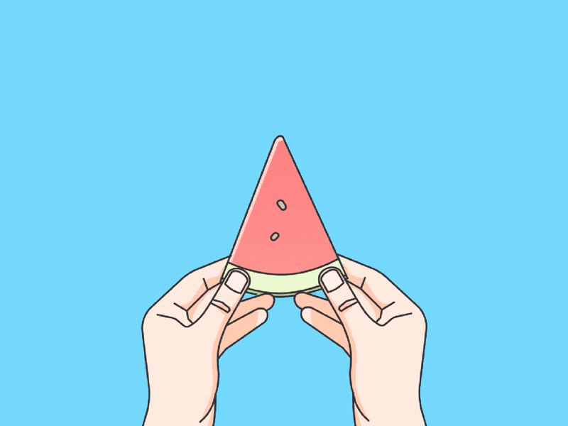 Big brother, please eat watermelon animation illustration watermelon