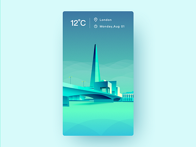 The weather in London flat illustration ios ui weather