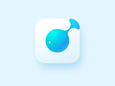 Fish-icon Redisign app blue clean design easy fish flat icon logo meeting