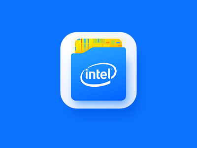 Intel chips-icon app core design flat icon intel logo