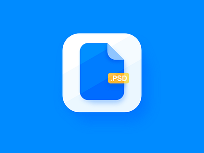 Daily icon design-.PSD blue card clean file icon logo psd simple sketch wantline