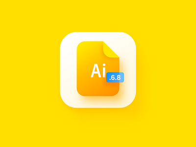 Daily icon design-.AI ai card clean file icon illustrator logo simple sketch wantline yellow