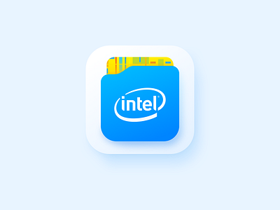 Intel chips-Re design app core design flat icon intel logo