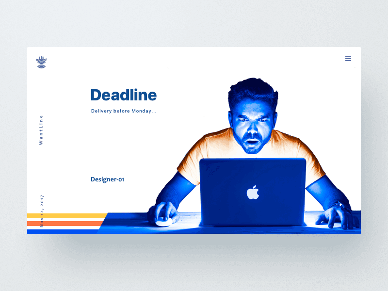 Deadline blue clean flat ui ux wantline web，deadline，animate，color