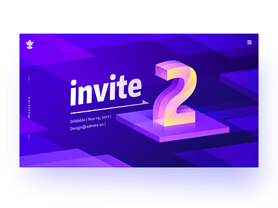 2Invite colorful design dribbble flat giveaway illustration invitation invite invites wantline
