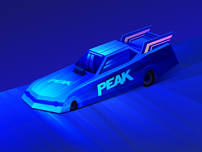 PEAK FUNNY CAR blue car clean f1 funny illustration= peak wantline