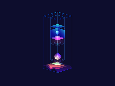 Reactant2 cube daily illustration layout mark poster science technology