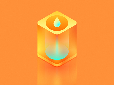 Glass clean flat icon illustration orange orange juice wantline