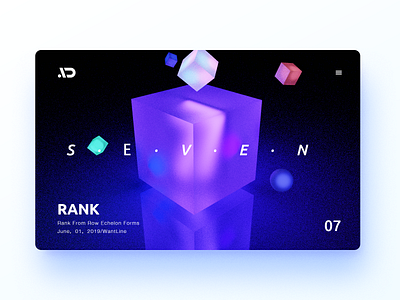 Rank 07 3d blender blue clean flat icon illustration ui wantline web