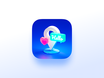 WarmHello app blue clean design flat icon ios sketch wantline