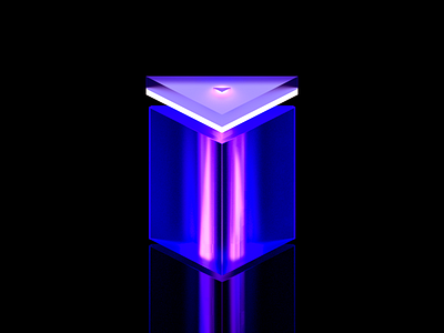 Prism 3d blue clean colorful flat icon illustration wantline