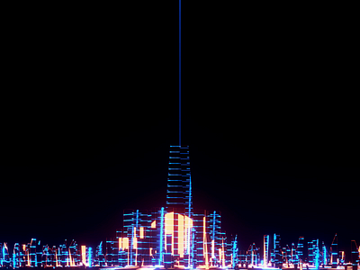 Holographic City 3d animation animate animation blender city hologram holographic lights