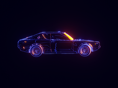 Hologram-Car 3d art blender car hologram illustration lights lineart material texture