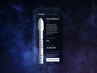 SpaceX Falcon 9 - Launch in Augmented Reality 3d animation app augmentedreality browse falcon immersive motion nasa rocket space spacex ui usa