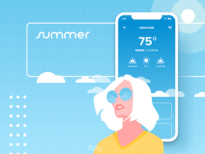 Weather Illustration app design illustration invisionstudio mobile ui vector weather