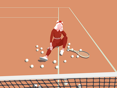 Tennis Illustration art character girl graphic illustration minimal noise puma sports vector