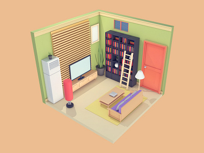 bedroom for cinema 4D