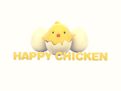 Happy Chicken 3d app c4d clean design interface ios mobile photo