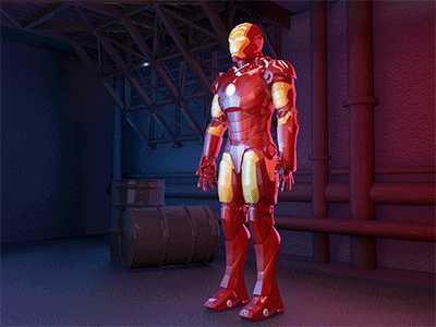 Iron Man_animation 3d c4d design interface maya ui ux