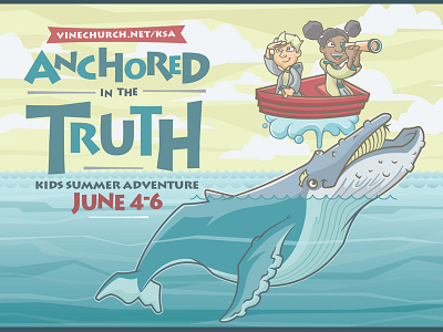 Kids Summer Adventure adventure bible school boat humpback illustration illustrator kids ocean sea whale