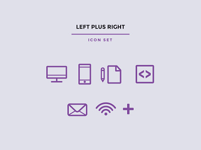 Left Plus Right Icon Set